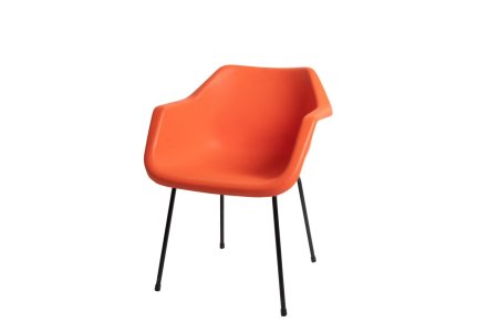 Polyprop Waiting Room Chair in Orange with Black Legs 